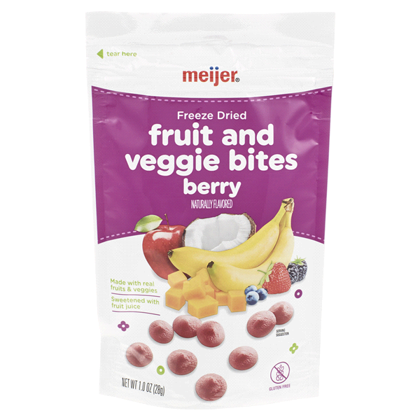 slide 1 of 1, Meijer Fruit & Veggie Bites Berry, 1 oz