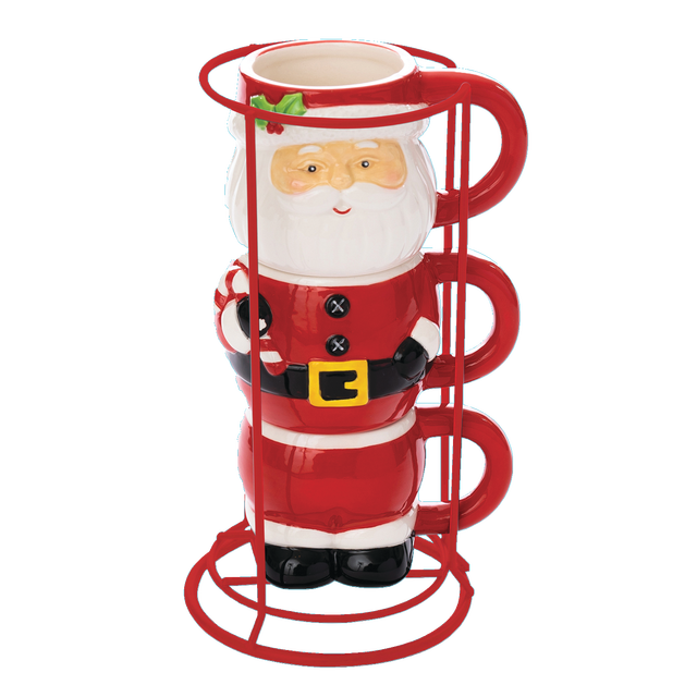 slide 1 of 1, CREATIVE HOME 3Pc Espresso Set - Santa, 1 ct