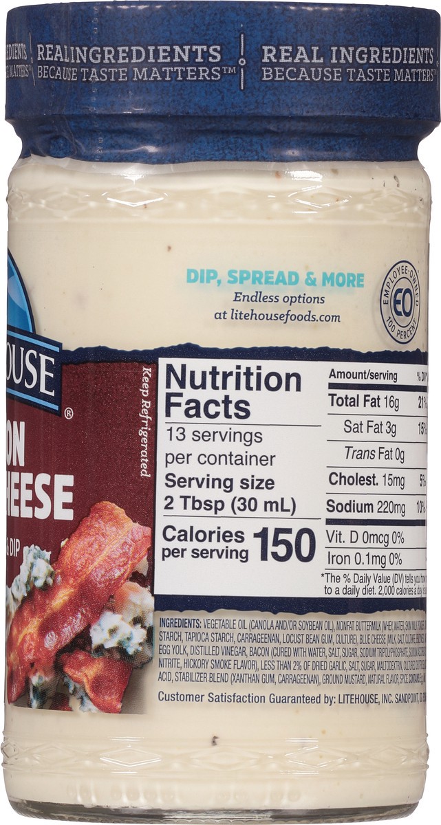 slide 6 of 7, Litehouse Bacon Blue Cheese Dressing & Dip 13 fl oz, 13 fl oz