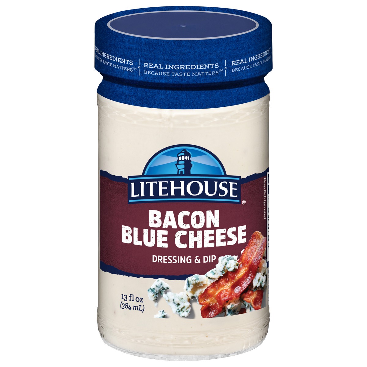 slide 1 of 7, Litehouse Bacon Blue Cheese Dressing & Dip 13 fl oz, 13 fl oz