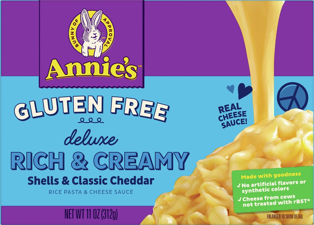 slide 8 of 9, Annie's Deluxe Gluten Free Mac and Cheese Sauce, Shells and Classic Cheddar, 11 oz, 11 oz