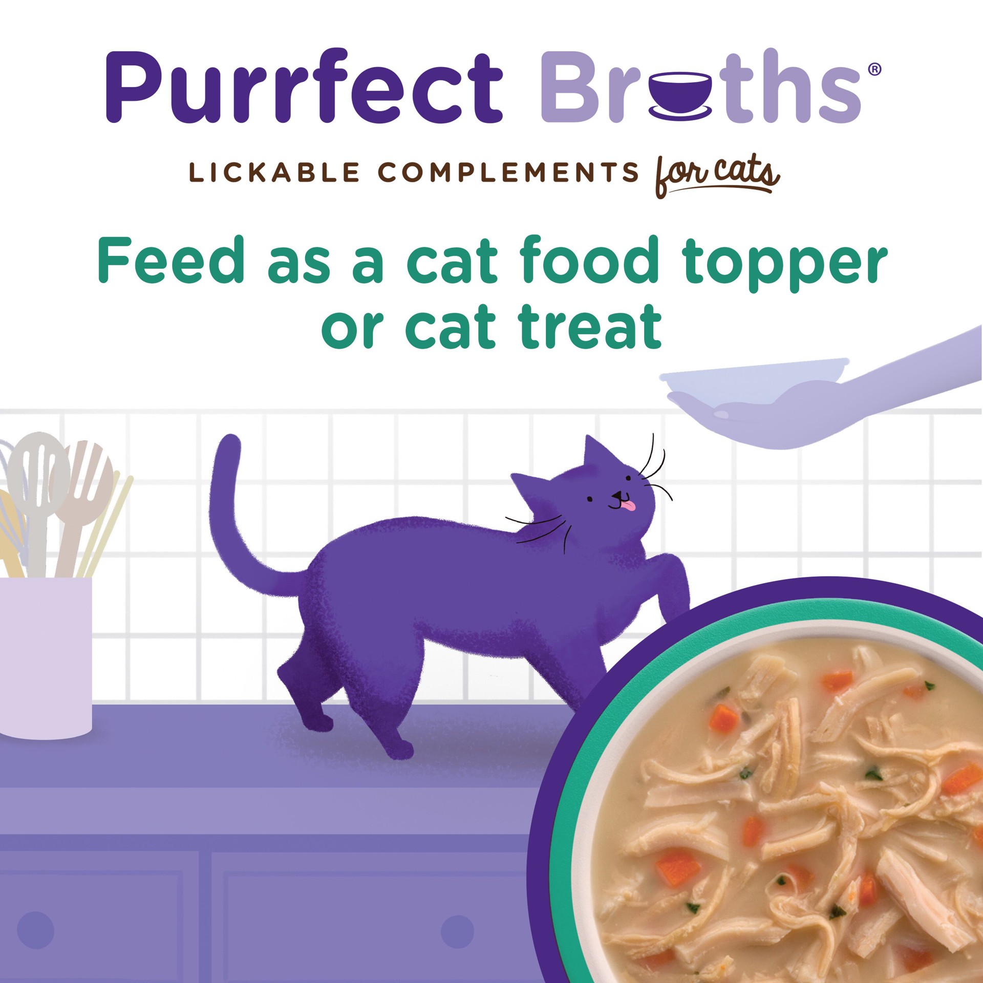 slide 7 of 8, Rachael Ray Nutrish Purrfect Broths Creamy Chicken Recipe, Lickable Complements for Cats, 1.4 oz. Pouch, 1.4 oz