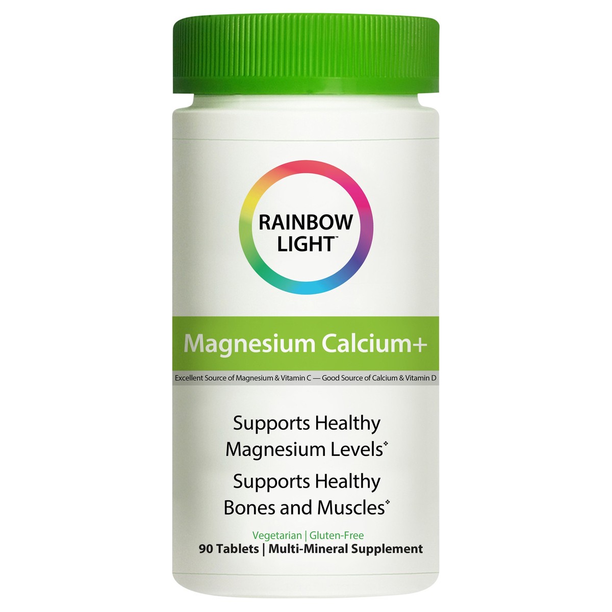 slide 1 of 5, Rainbow Light Magnesium Calcium Plus Multi Mineral Supplement, 90 Count, 1 Bottle, 90 ct