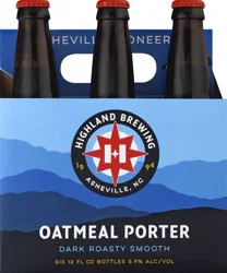 Highland Brewing Company Company Oatmeal Porter Dark Roasty Smooth Beer 6 ea