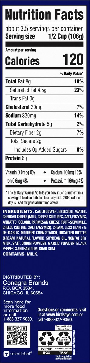 slide 6 of 8, Birds Eye Broccoli & Cauliflower Au Gratin Bake 13 oz, 13 oz
