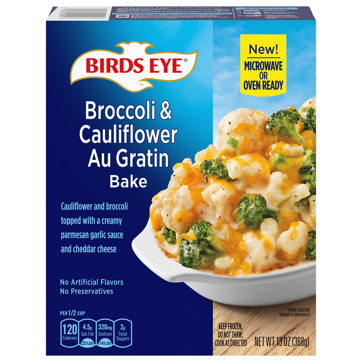 slide 1 of 8, Birds Eye Broccoli & Cauliflower Au Gratin Bake 13 oz, 13 oz