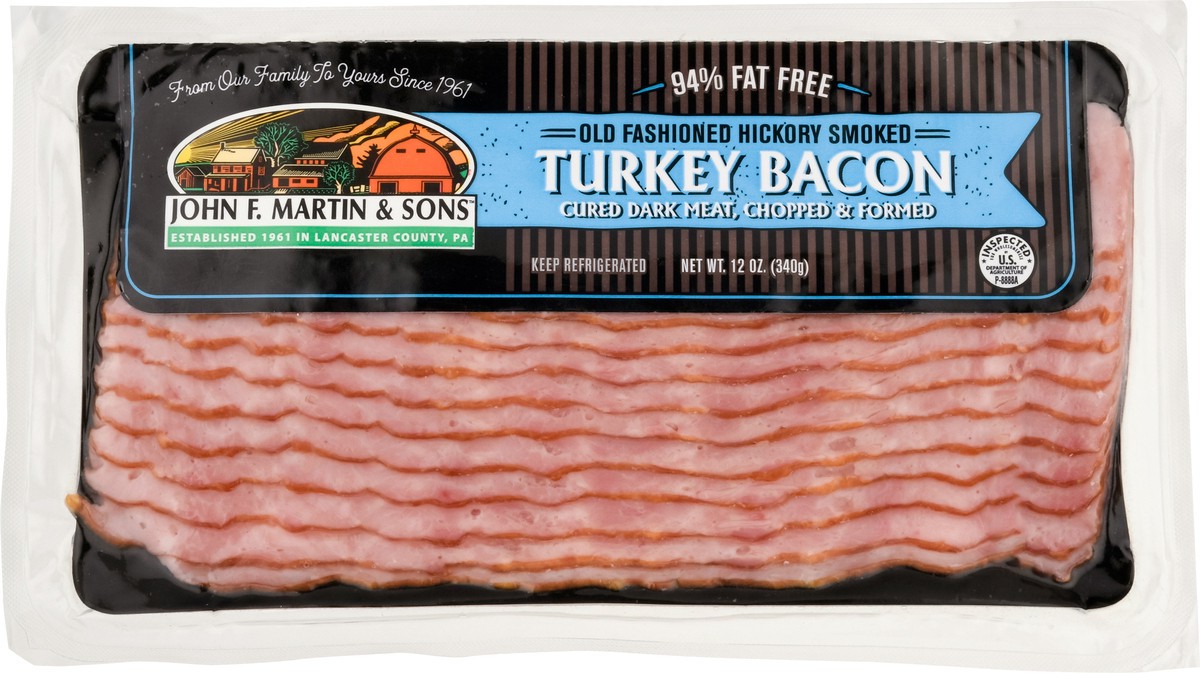 slide 7 of 11, John F. Martin & Sons Old Fashioned Hickory Smoked Turkey Bacon 12 oz, 12 oz