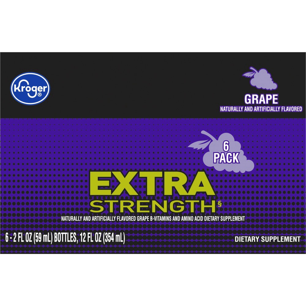 slide 3 of 4, Kroger Grape Extra Strength Energy Shots, 6 ct / 2 fl oz bottles