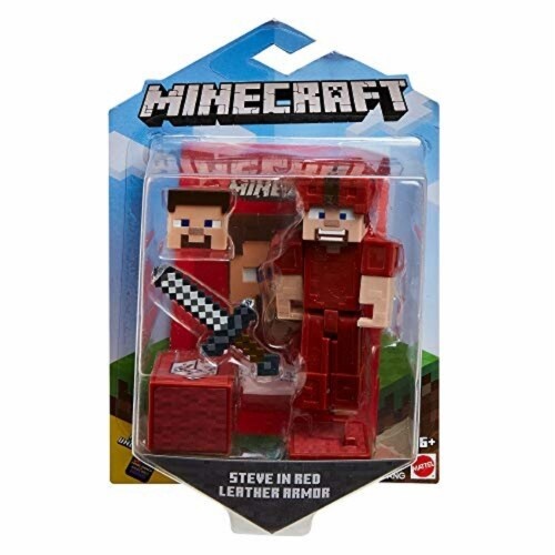 slide 1 of 1, Minecraft Earth 3.25" Steve In Red Leather Figure, 1 ct