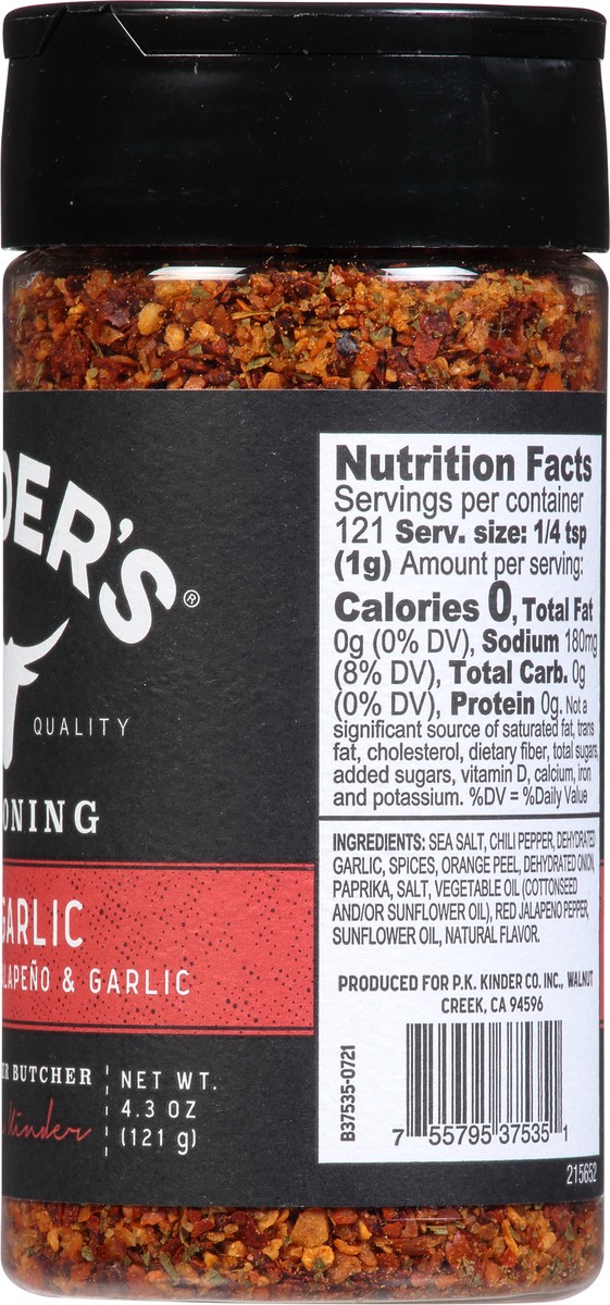 slide 8 of 14, Kinder's Red Jalapeno Garlic Seasoning 4.3 oz, 4.3 oz