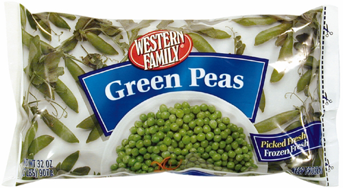 slide 1 of 1, Western Family Green Peas, 32 oz