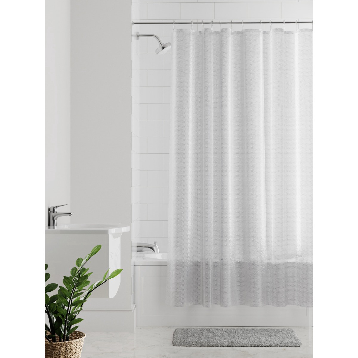 slide 1 of 17, Zenna Home Cubitz PEVA Shower Curtain 1 ea, 1 ct