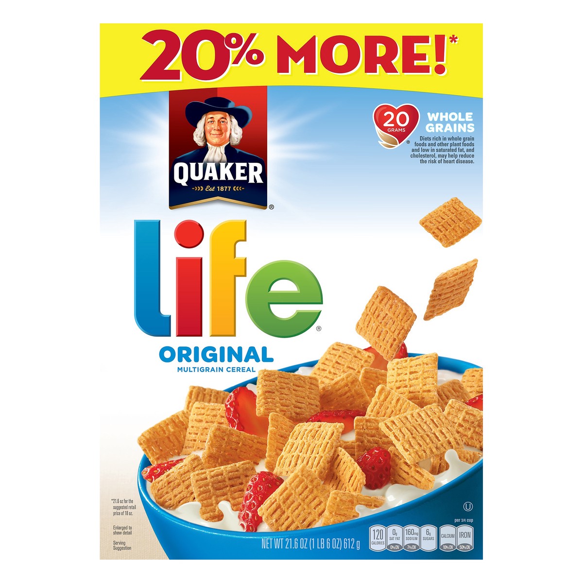 slide 5 of 8, Quaker Cereal, Multigrain, Original, 21.6 oz