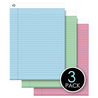 slide 4 of 9, iQ Pastel Legal Pads 8.5x11- Asst - 50sh/pad, 3 ct; 16 lb