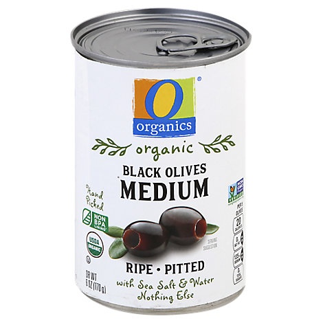 slide 1 of 1, O Organics Olives Ripe Pitted Medium, 6 oz
