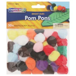 Creativity Street Bright Hues Pom Pons - 50 ea