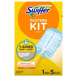 Swiffer Dusters Cleaning Kit, Feather Duster Alternative, Unscented, Includes 1 Handle + 5 Refills