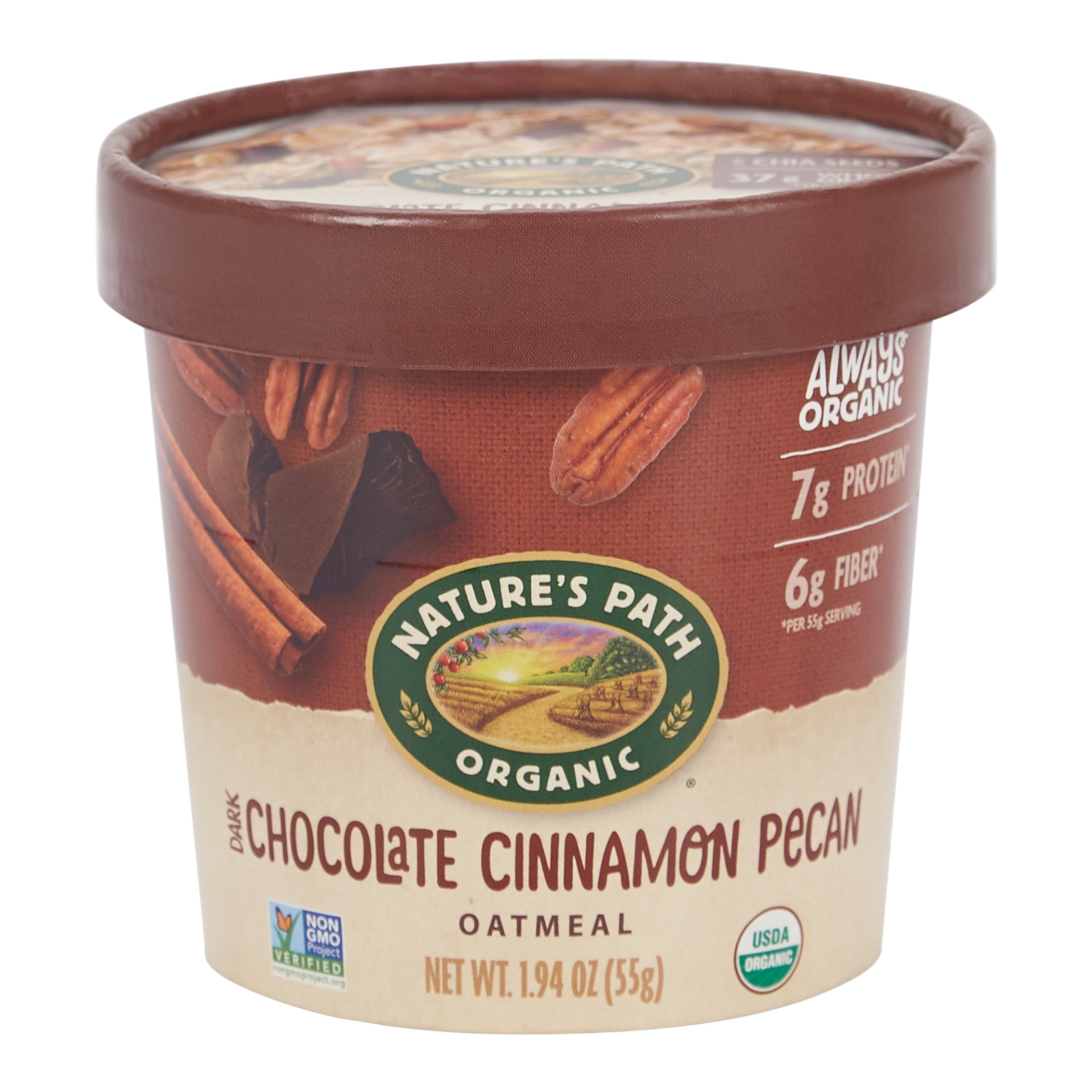 slide 1 of 1, Nature's Path Organic Chocolate Cinnamon & Pecan Oatmeal Cup, 2 oz