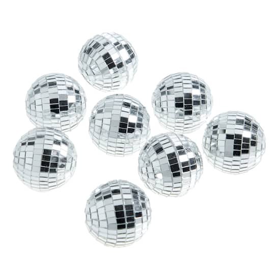slide 1 of 3, 1.5" Silver Disco Ball Place Card Holders, 8ct. By Celebrate It, 8 ct