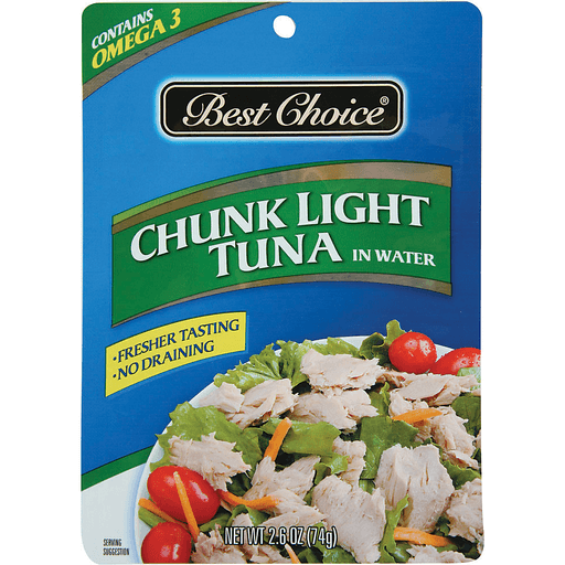 slide 1 of 1, Best Choice Chunk Light Tuna In Water Pouch, 2.6 oz