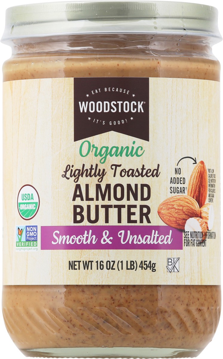 slide 8 of 13, Woodstock Smooth & Unsalted Lightly Toasted Organic Almond Butter 16 oz, 16 oz