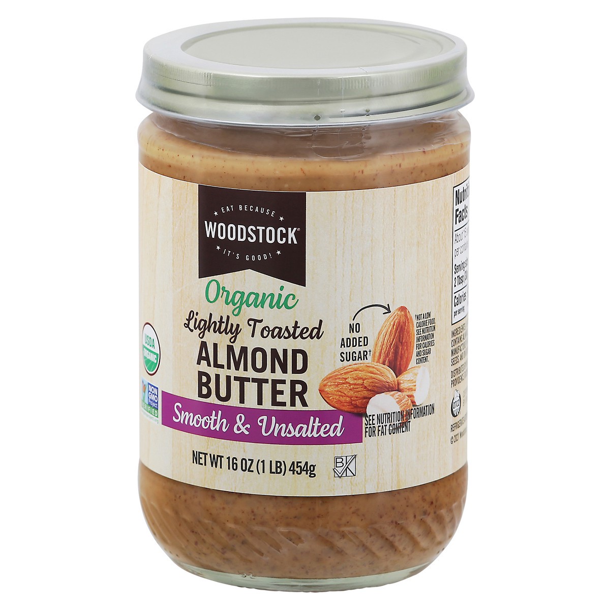 slide 9 of 13, Woodstock Smooth & Unsalted Lightly Toasted Organic Almond Butter 16 oz, 16 oz