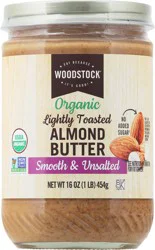 Woodstock Smooth & Unsalted Lightly Toasted Organic Almond Butter - 16 oz