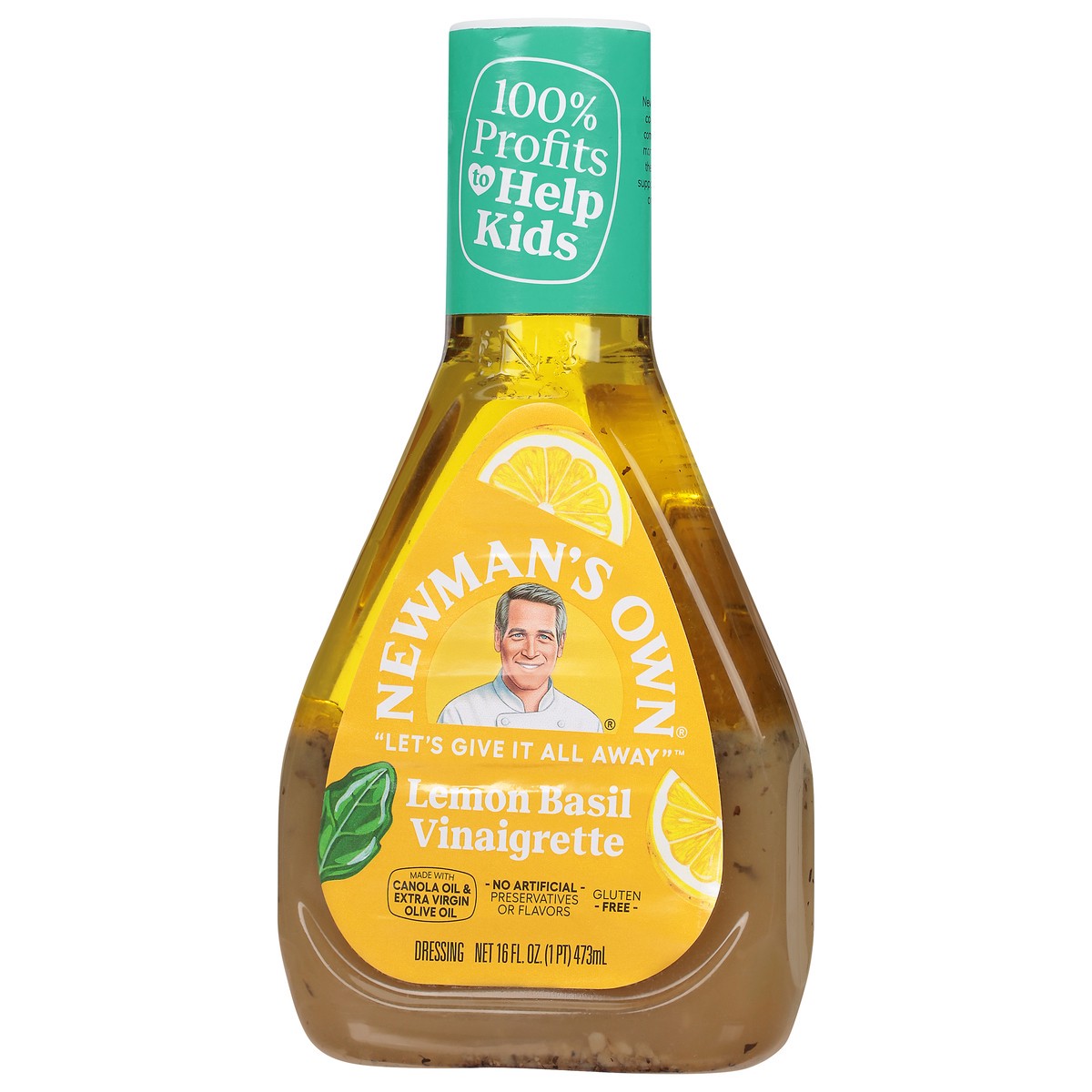 slide 3 of 9, Newman's Own Lemon Basil Vinaigrette Dressing 16 fl oz, 16 fl oz