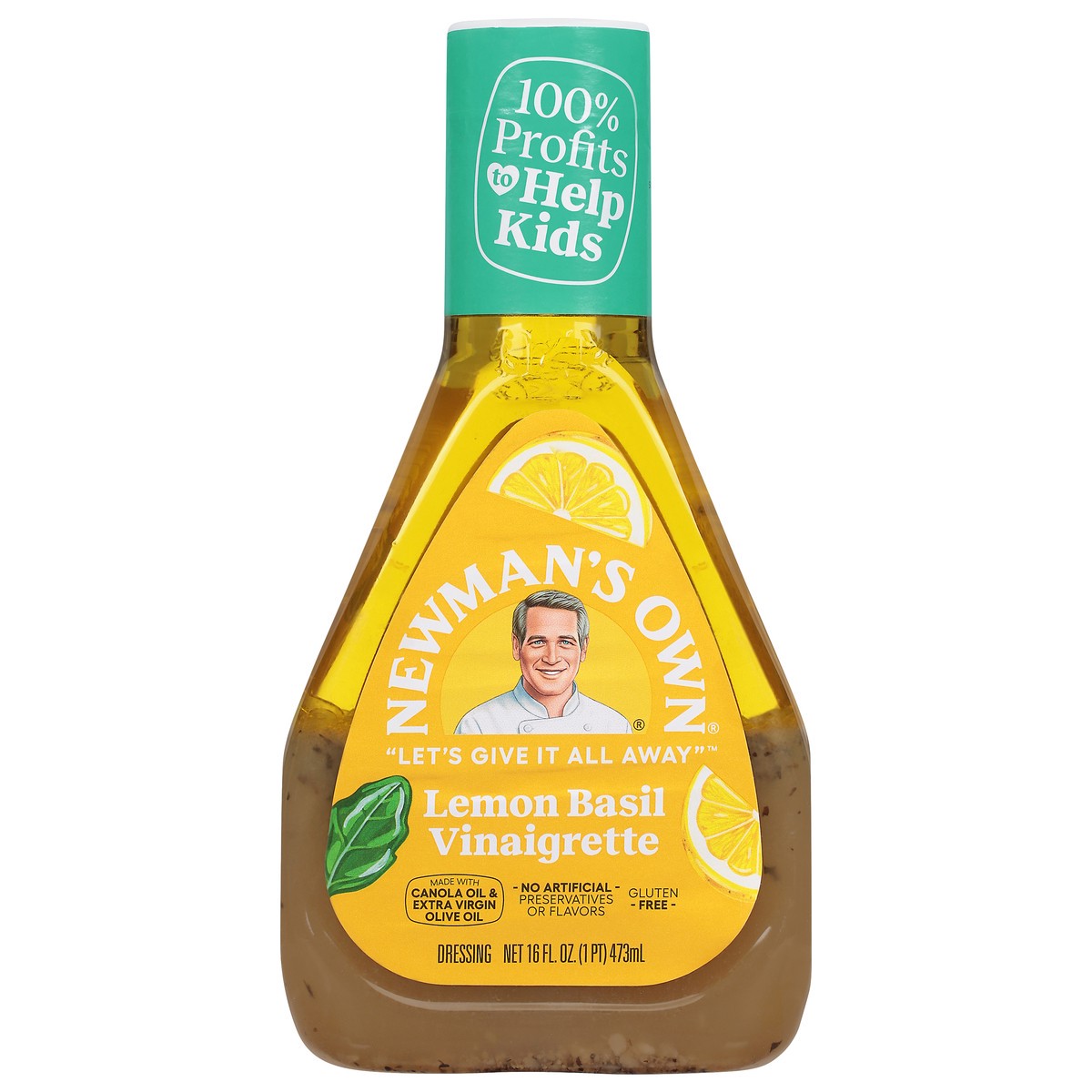 slide 1 of 9, Newman's Own Lemon Basil Vinaigrette Dressing 16 fl oz, 16 oz