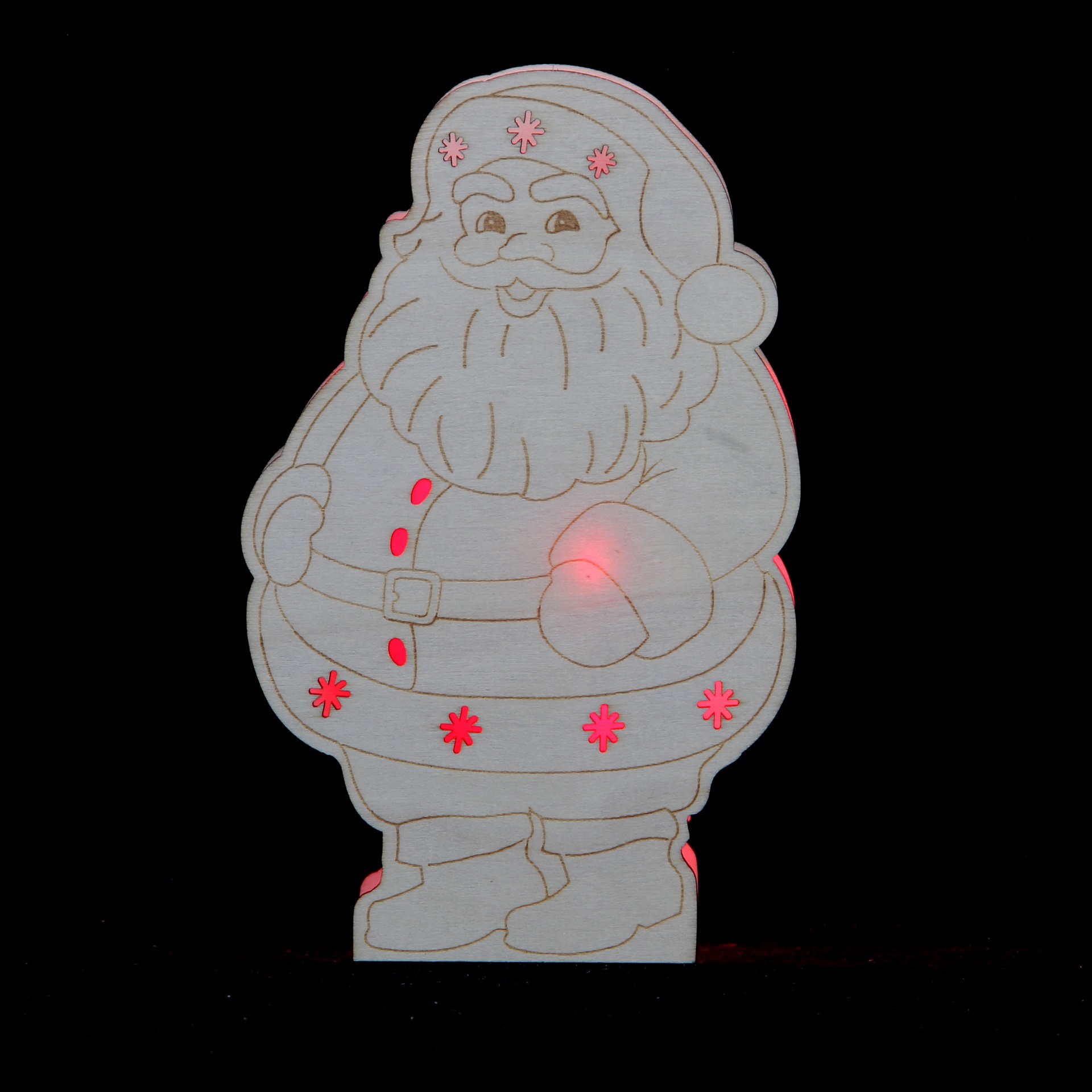 slide 3 of 3, 6.5" Diy Santa Led Wood Decor By Make Market, 4.05 in x 1.18 in x 6.5 in