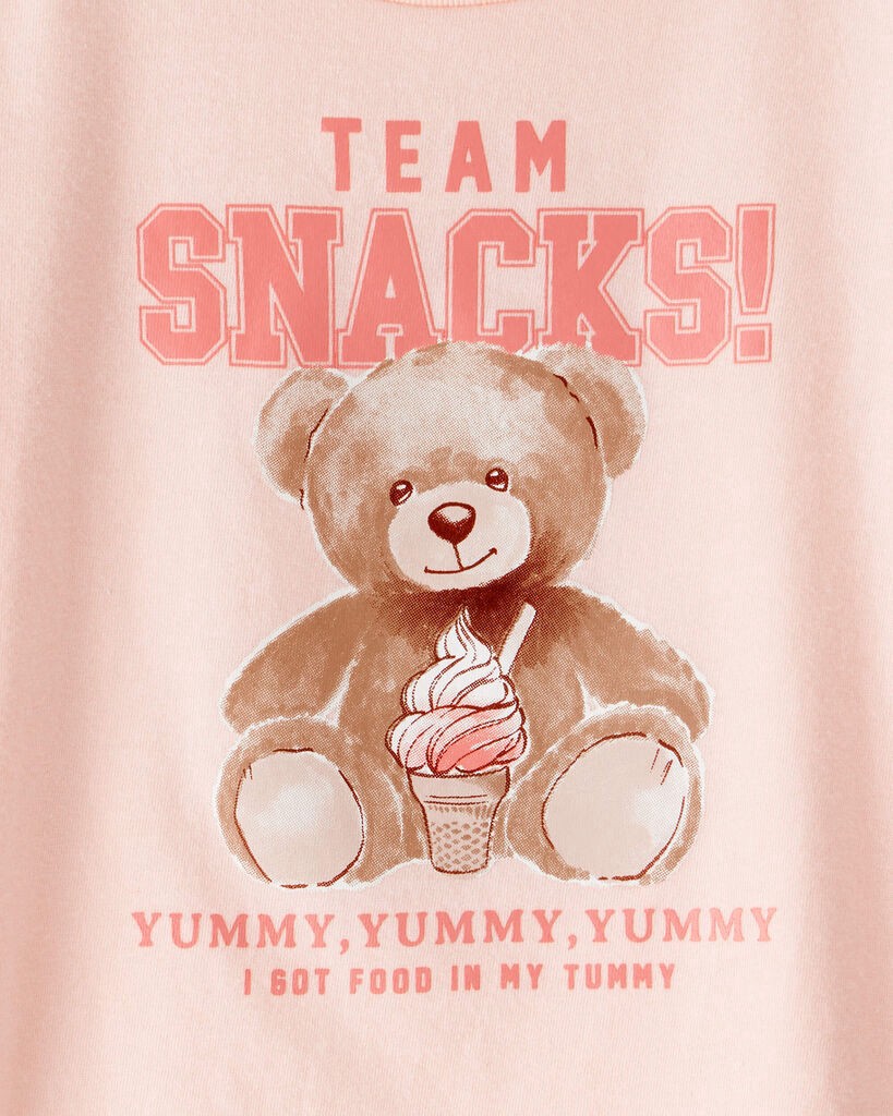 slide 2 of 2, Oshkosh Toddler Girl Team Snacks Bear Short-Sleeve Graphic Tee - Pink Pink 5T, 1 ct