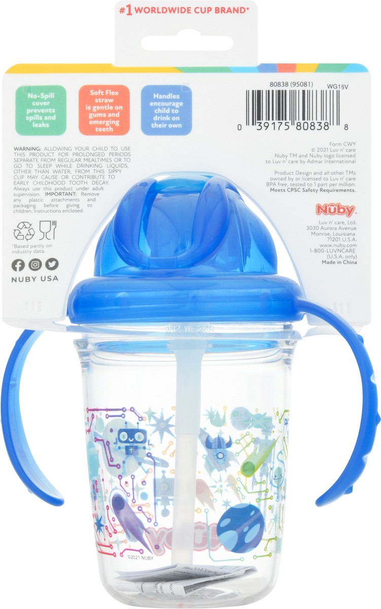 slide 6 of 9, Nuby 12m+ Flip N' Sip Soft Straw Trainer Cup 1 ea, 1 ct