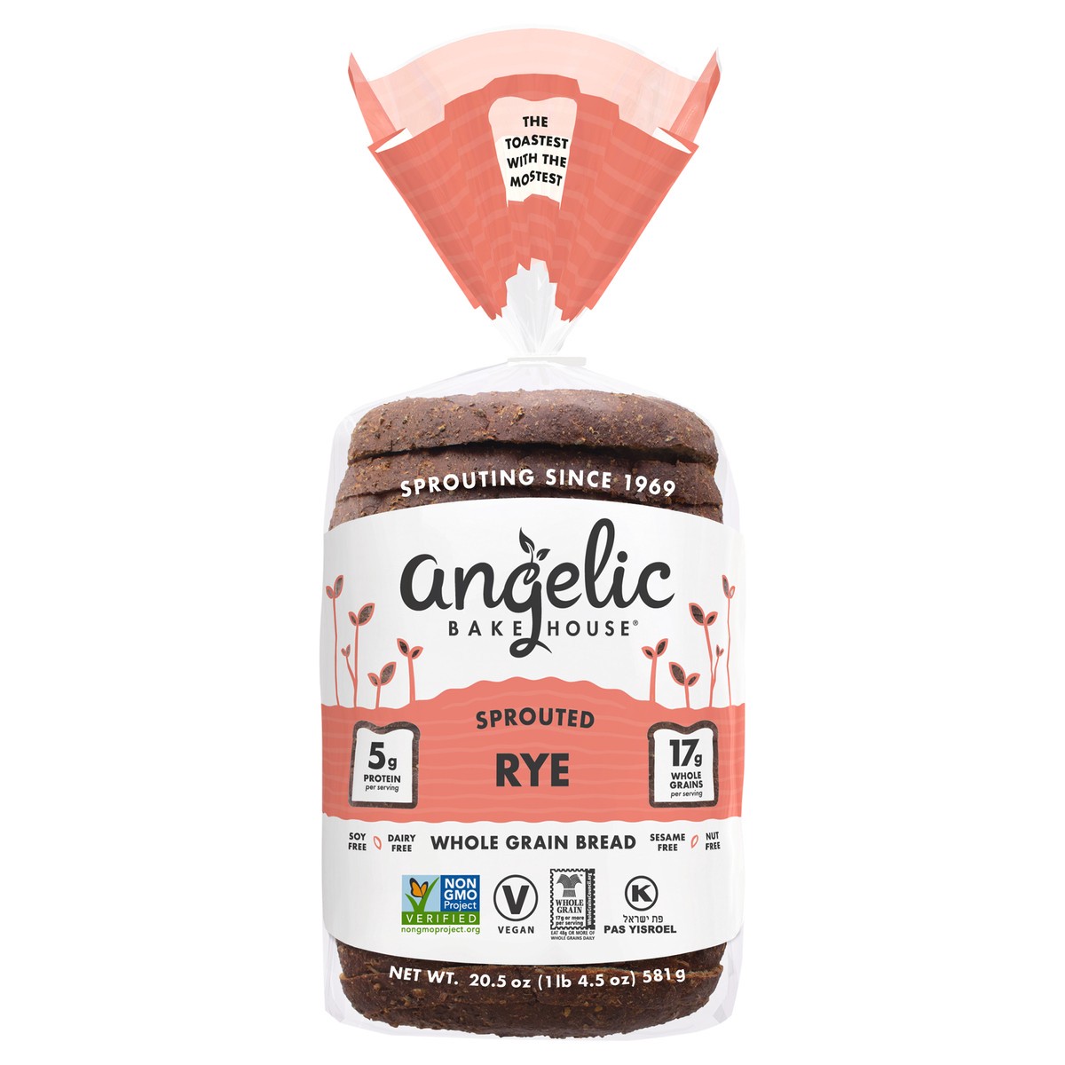 slide 3 of 11, Angelic Bakehouse Sprouted Rye Whole Grain Bread 20.5oz Loaf, 1 ct