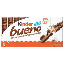 Kinder Bueno Crispy Creamy Chocolate Candy Carton Case - 10 ct; 0.75 oz