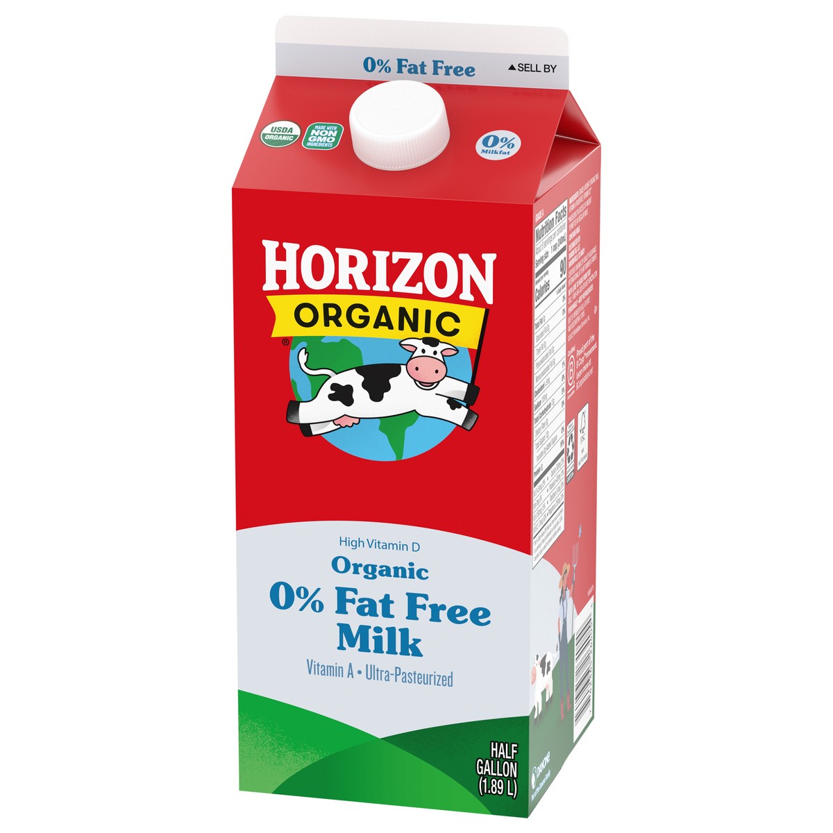 slide 3 of 15, Horizon Organic High Vitamin D Nonfat Milk, High Vitamin D Milk, 64 FL OZ Half Gallon Carton, 64 fl oz