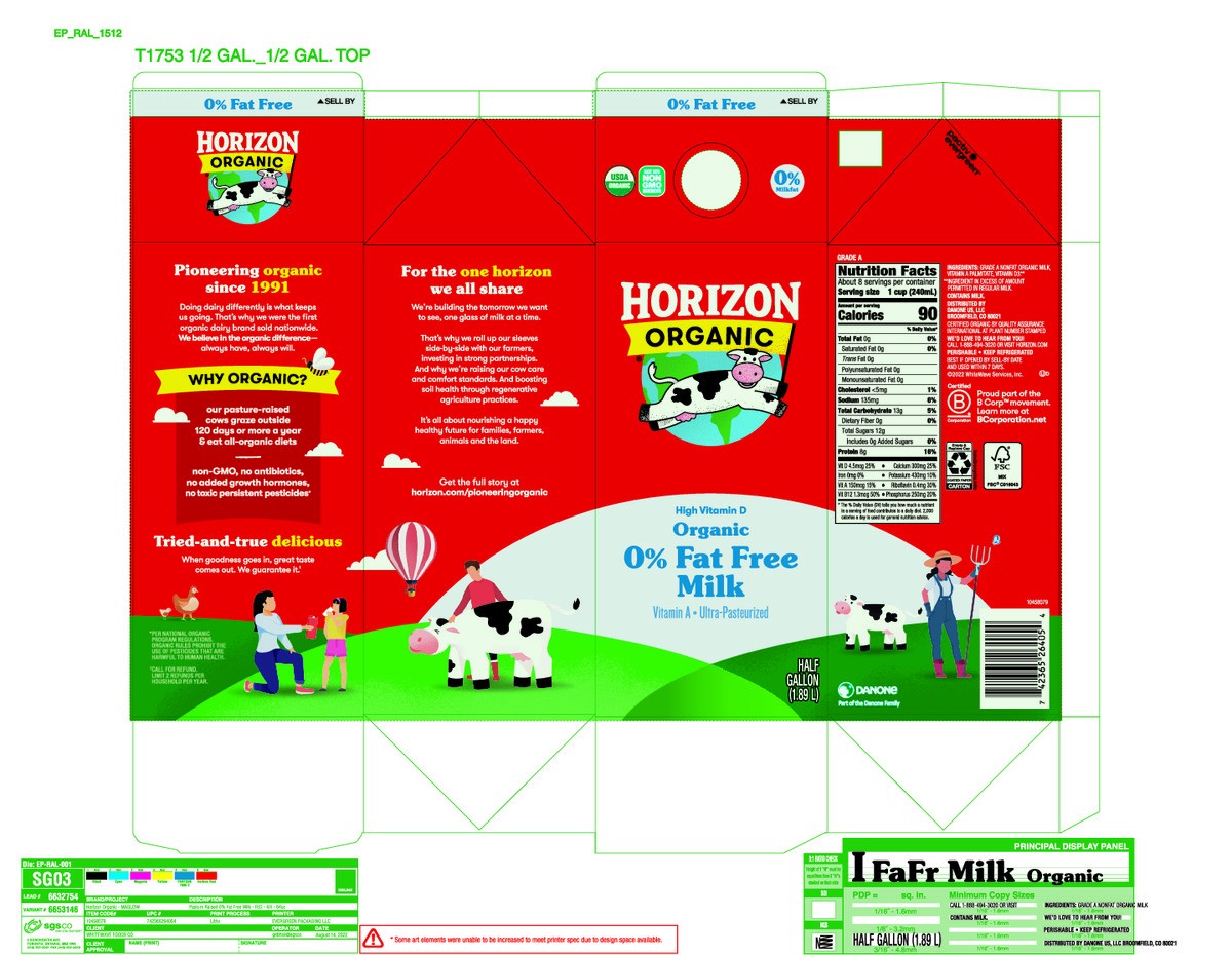 slide 5 of 15, Horizon Organic High Vitamin D Nonfat Milk, High Vitamin D Milk, 64 FL OZ Half Gallon Carton, 64 fl oz