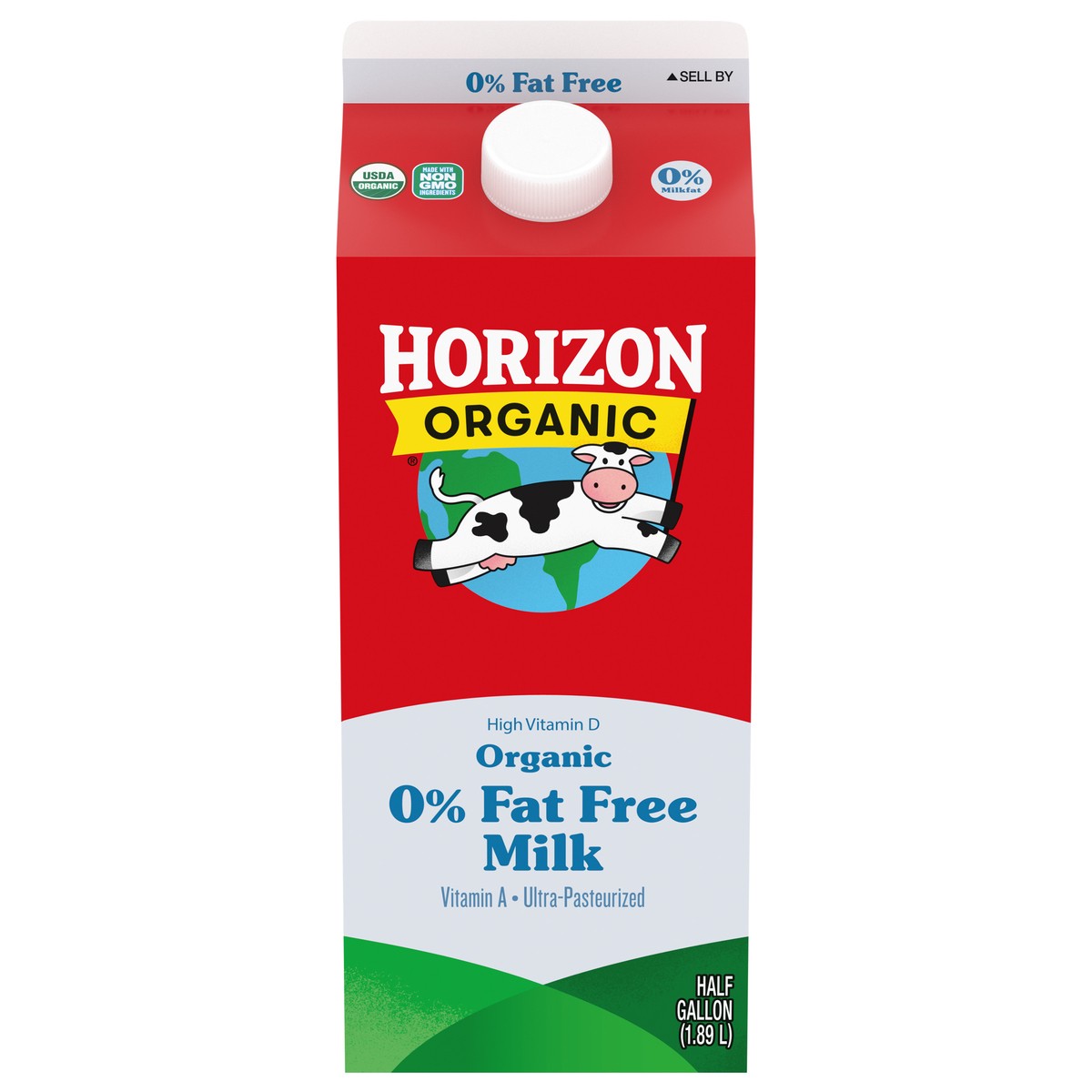 slide 1 of 15, Horizon Organic Nonfat High Vitamin D Milk, Half Gallon, 1/2 gal