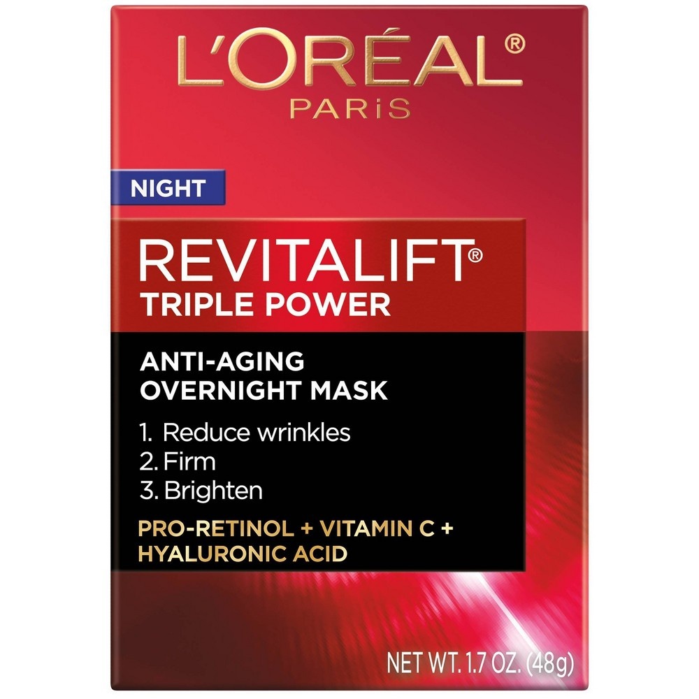 slide 2 of 8, L'Oréal Paris Revitalift Triple Power Intensive Overnight Mask, 1.7 oz