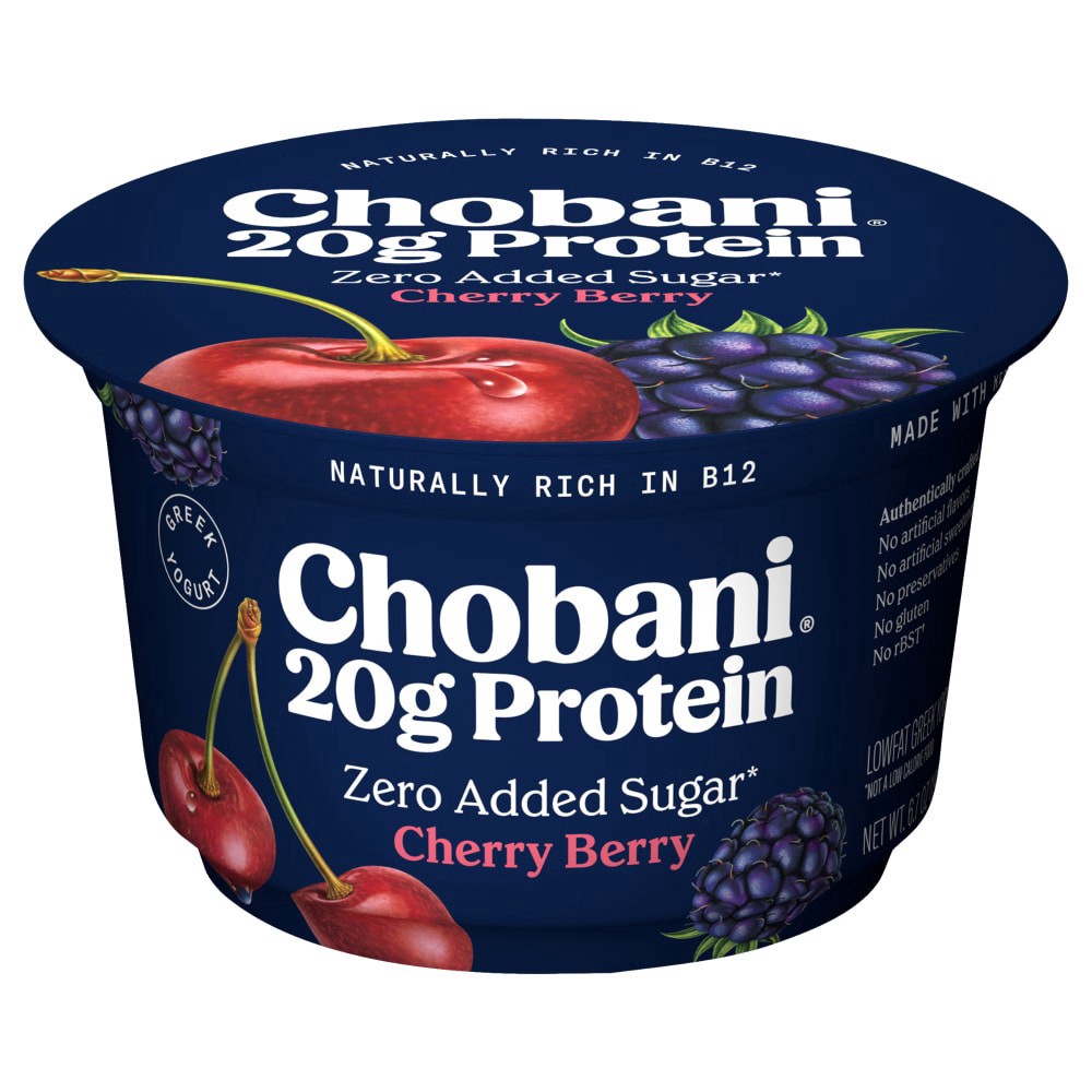 slide 1 of 2, Chobani 20G Protein Greek Lowfat Cherry Berry Yogurt 6.7 Oz, 6.7 oz