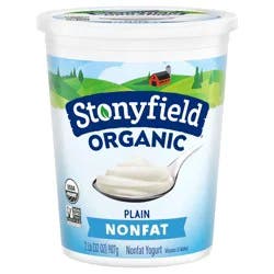 Stonyfield Organic Nonfat Yogurt, Plain, 32 oz.