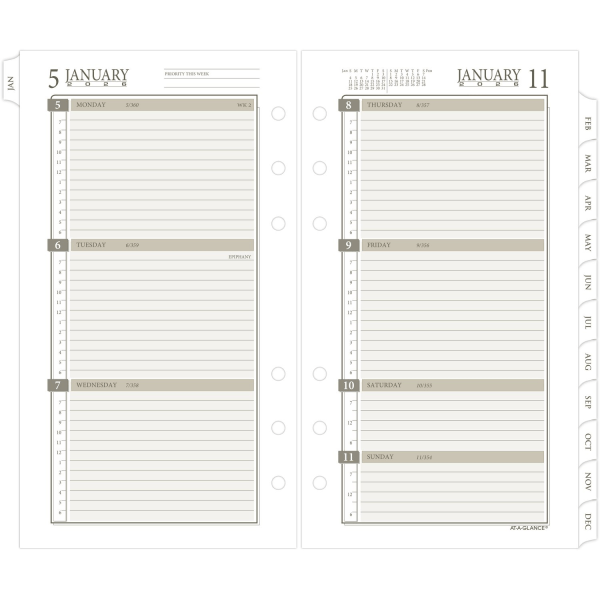 slide 9 of 9, AT-A-GLANCE® 2026 Weekly Monthly Planner Refill, Loose-Leaf, Portable Size, 3 3/4"" x 6 3/4"", 1 ct