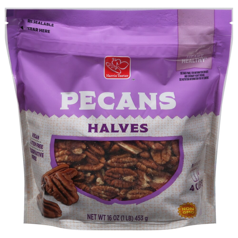 slide 1 of 2, Harris Teeter Pecans Halves, 16 oz