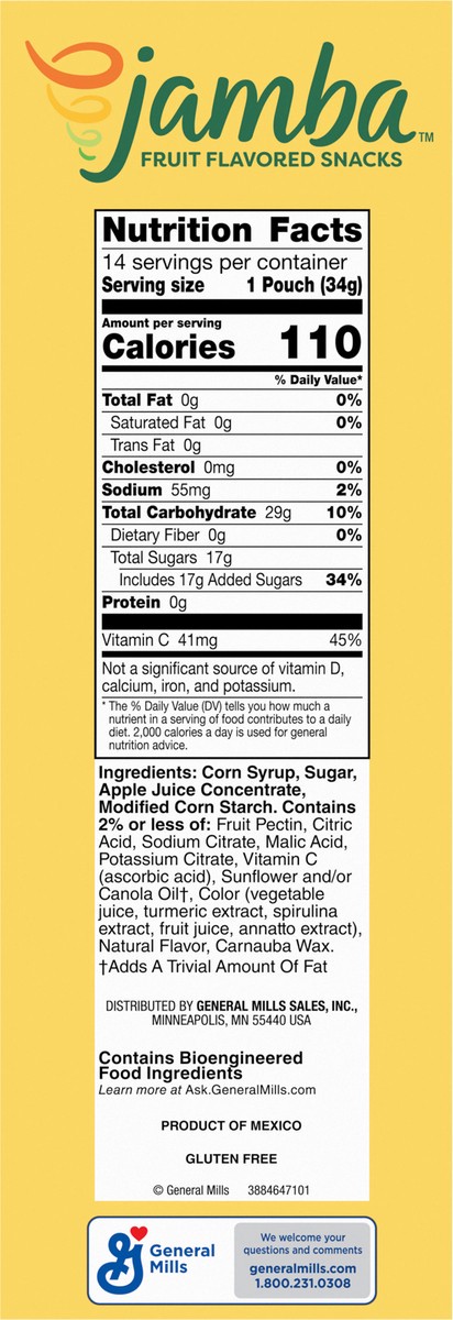 slide 6 of 13, Jamba Mango- A-Go-Go Fruit Flavored Snacks 14 Count, 16.8 OZ, 14 ct