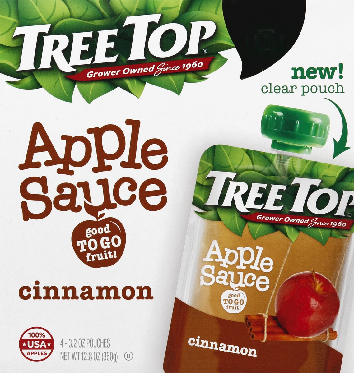 slide 2 of 6, Tree Top 4 Pack Cinnamon Apple Sauce 4 - 3.2 oz Pouches, 4 ct