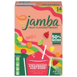 Jamba Fruit Flavored Snacks, Strawberry Surf Rider, Smoothie Inspired Flavors, Gluten Free Snack, 16.8 oz (14 Pouches)