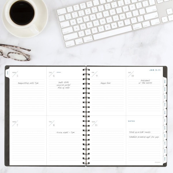 slide 4 of 10, AT-A-GLANCE® Signature 2026 Weekly Monthly Planner, Gray, Large, 8 1/2"" x 11"", 1 ct