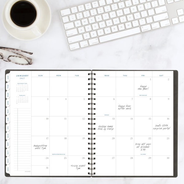 slide 5 of 10, AT-A-GLANCE® Signature 2026 Weekly Monthly Planner, Gray, Large, 8 1/2"" x 11"", 1 ct