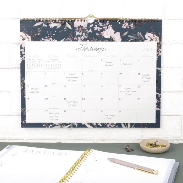 slide 7 of 7, Cambridge Leah Bisch™ for Cambridge® 2026 Monthly Wall Calendar, Calista Floral, Medium, 15"" x 12"", 1 ct
