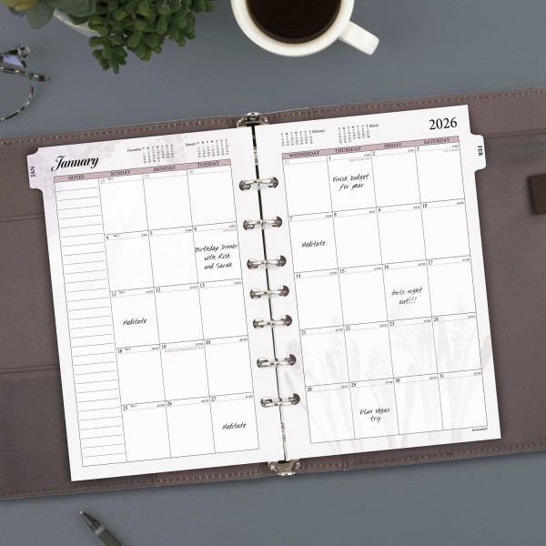 slide 6 of 7, AT-A-GLANCE® 2026 Monthly Planner Refill, Loose-Leaf, Desk Size, 5 1/2"" x 8 1/2"", 1 ct