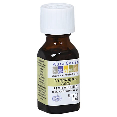 slide 1 of 1, Aura Cacia Essential Oil 100% Pure Cinnamon Leaf -., 5 fl oz